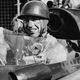 A photo of Tony Brooks in his vintage F1 race car.